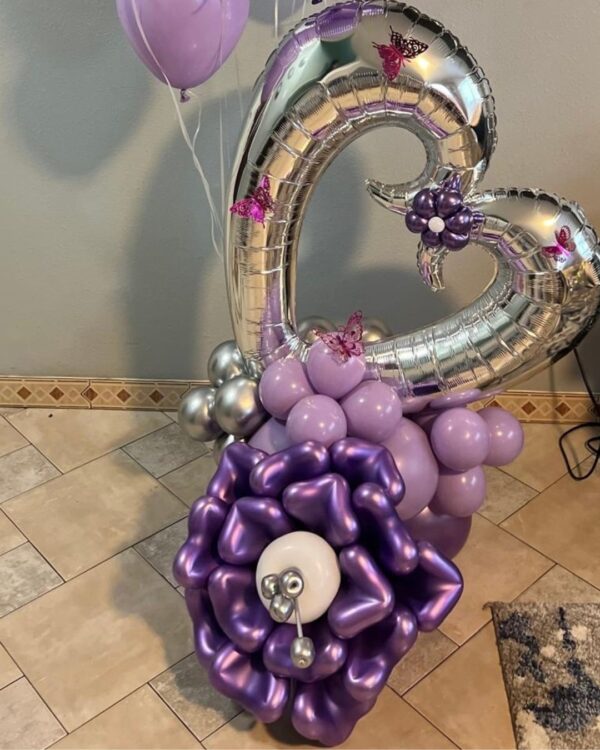 Heart balloon bouquet w/ helio - Image 2